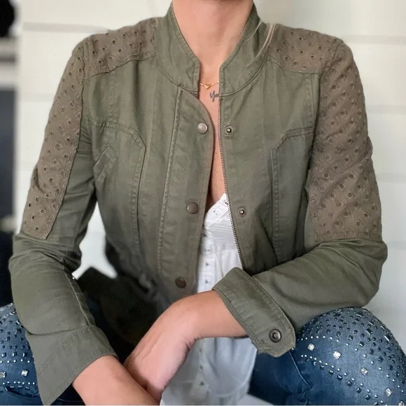 Military Jacket with Eyelet detail small - Picture 10 of 13